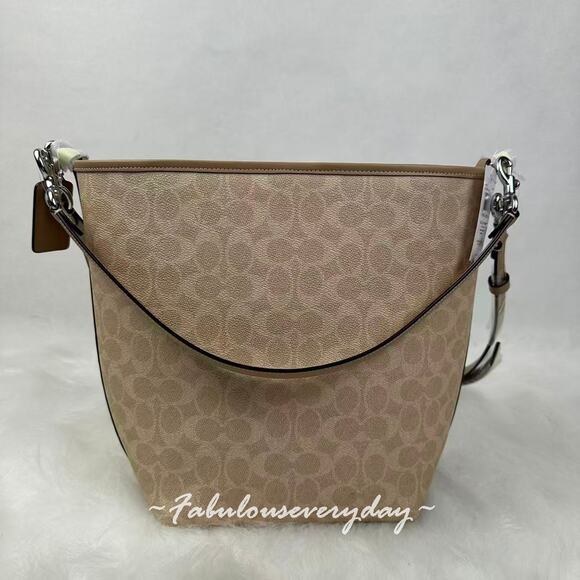 Coach City Large Bucket Bag Crossbody In Signature Canvas CT802 Sand/Taupe NWT - Picture 4 of 11